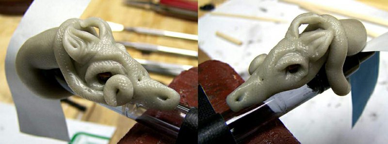 Dragon Pen Topper - in process